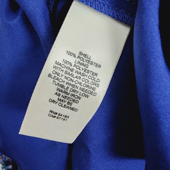 Eliza J Floral Maxi Dress 0 | Navy Multi Surplice Long Sleeve Elegant Gown - Picture 12 of 15